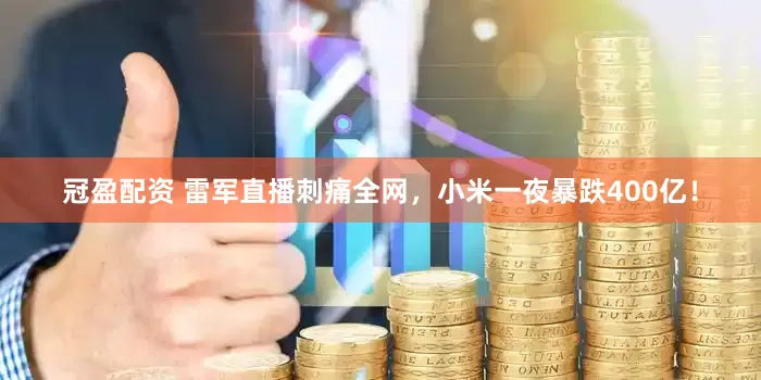 冠盈配资 雷军直播刺痛全网，小米一夜暴跌400亿！